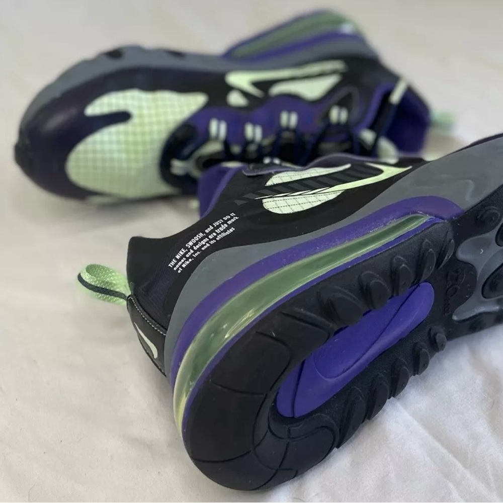 Nike Air Max 270 React Future Swoosh Mens Size 11 Black, Green & Purple NEW - Picture 10 of 16